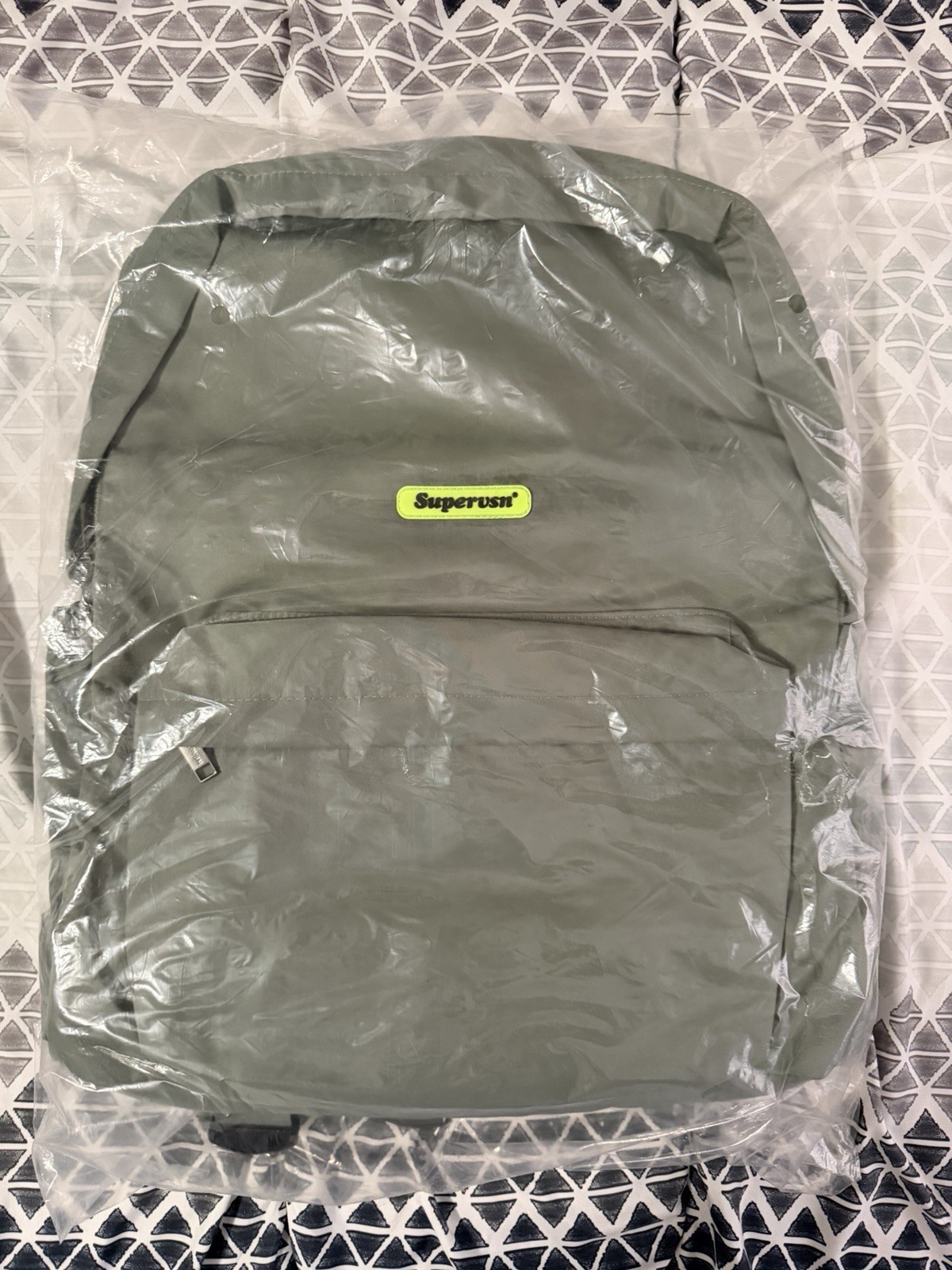 New Supervsn Studios Olive Satin Bookbag Backpack