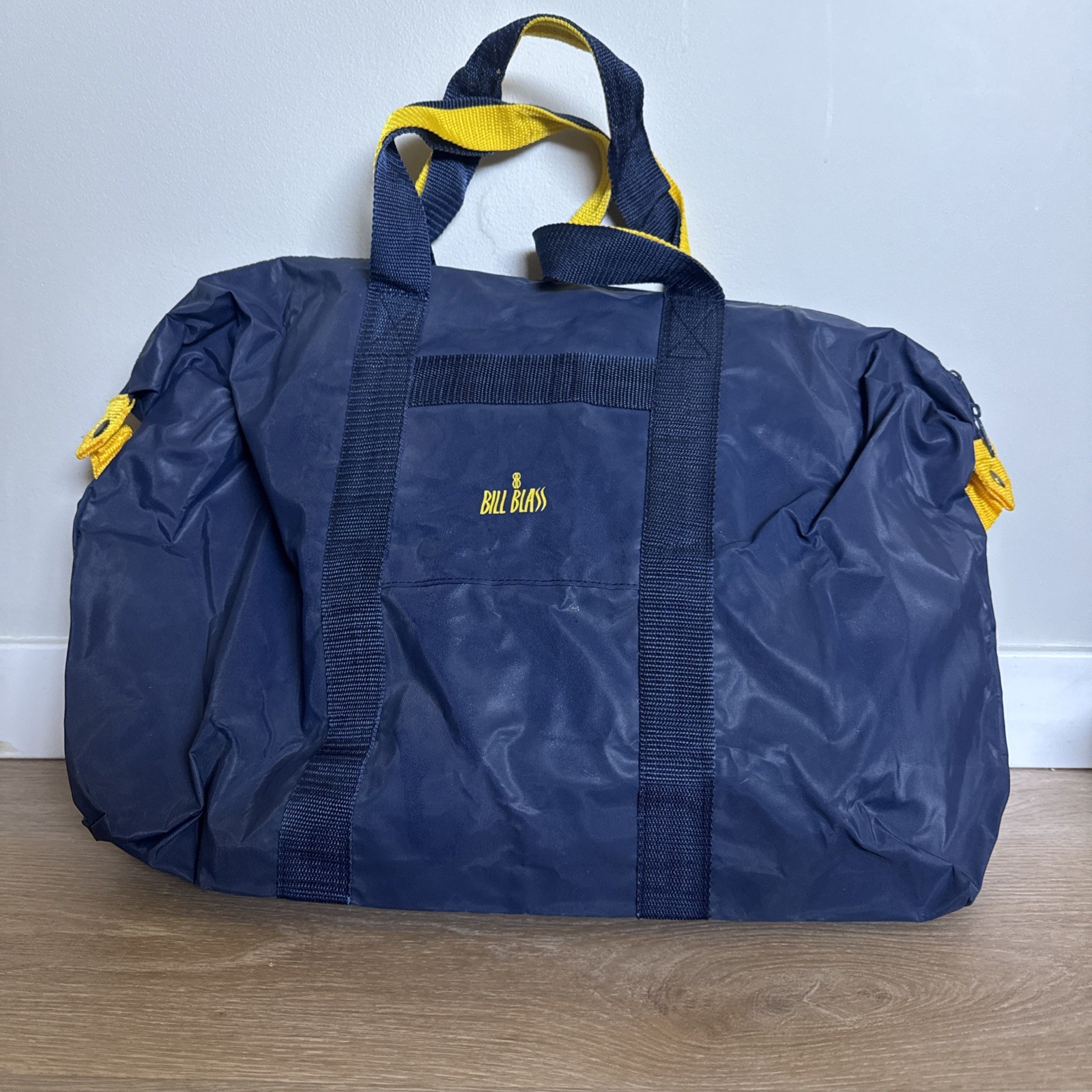Bill Blass Waterproof Zippered Tote Travel Bag Blue and Yellow