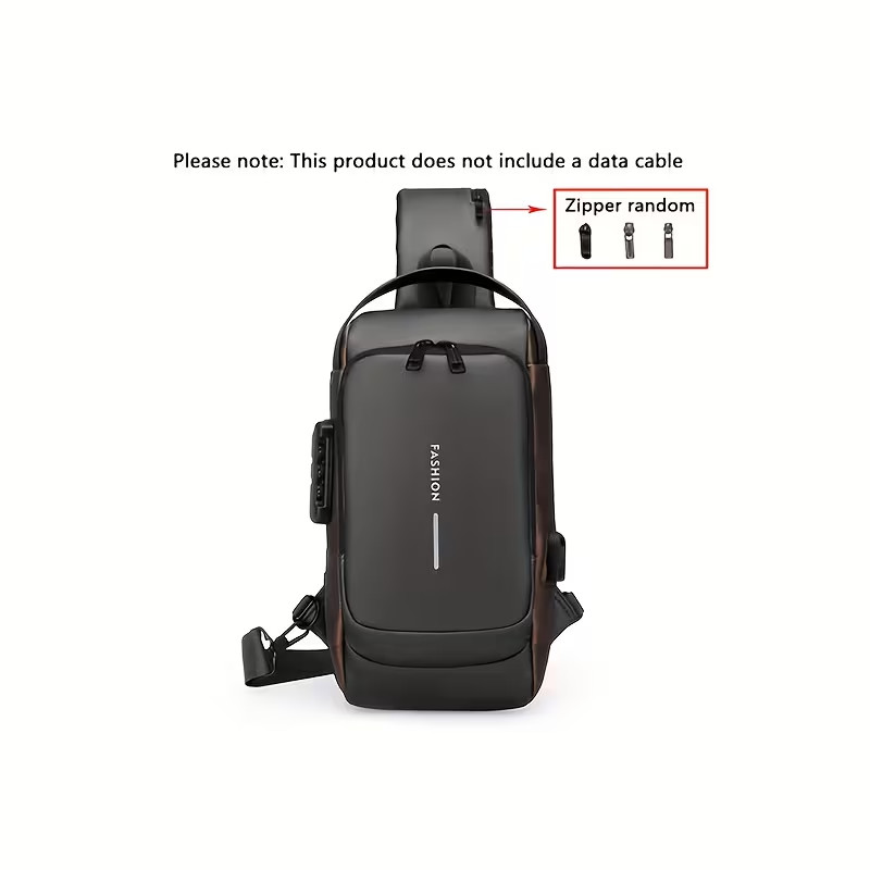 Anti Theft Sling Backpack, USB Charging Crossbody, Chest Bag Travel Daypack