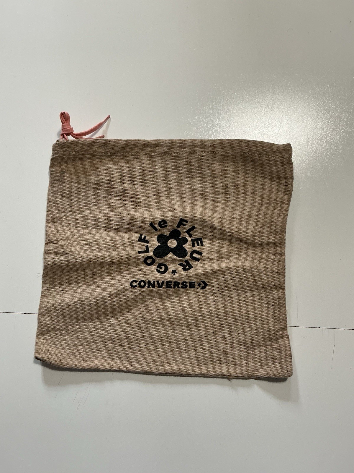 Golf Le Fleur X Converse Burlap Flower Graphic Drawstring Shoe Bag