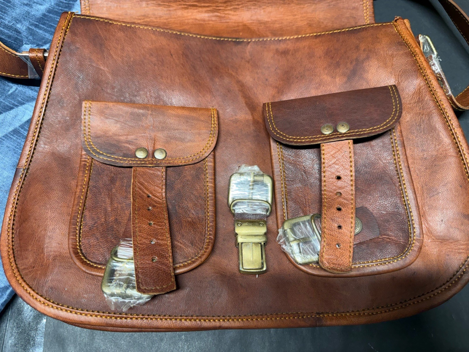 Komal’s Passion Leather Full Grain Messenger Bag Brown Handmade Satchel NEW