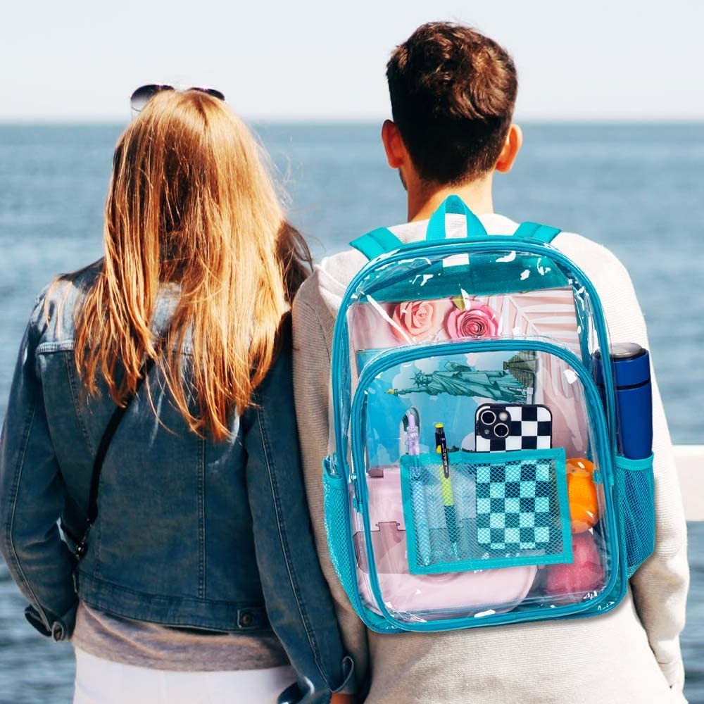 Clear Backpack 0.5mm Heavy Duty PVC – Stadium Approved Transparent Bookbag