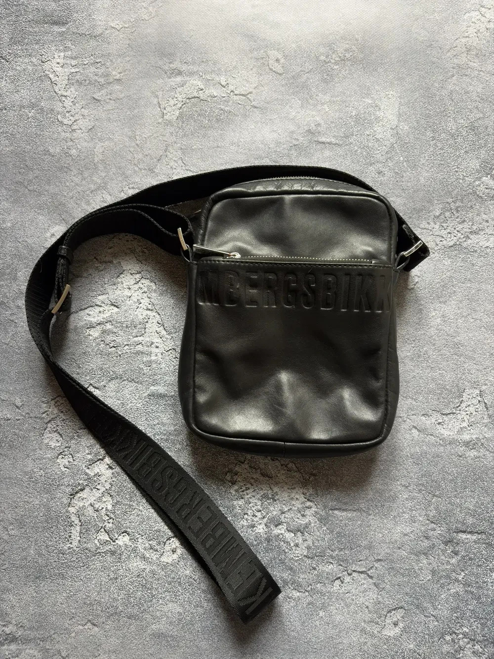Vintage Dirk Bikkembergs Luxury Black Calf Leather Mens Bag