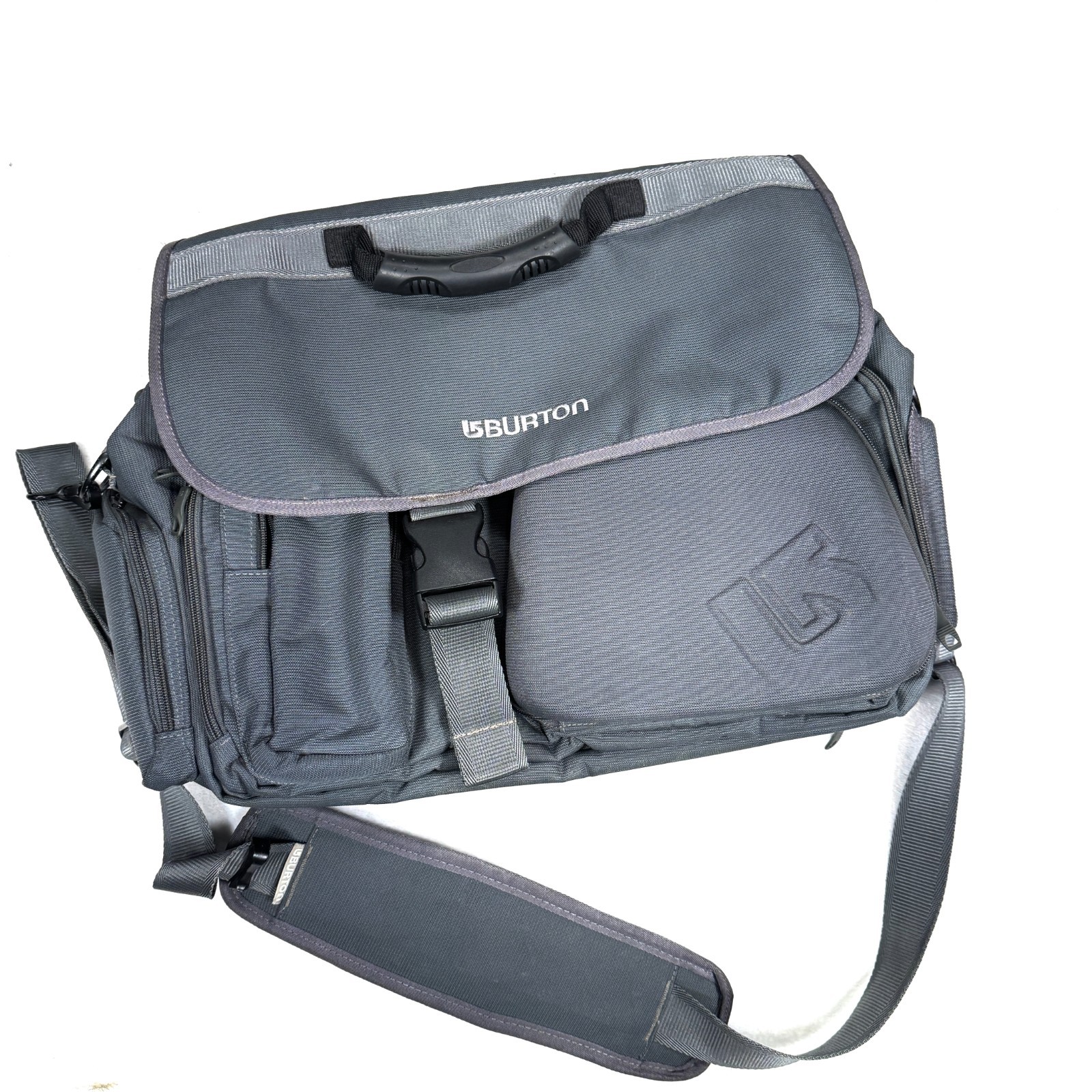 Vintage Burton Gray Men’s Snowboards DJ Messenger Bag Backpack Hands-Free Carry