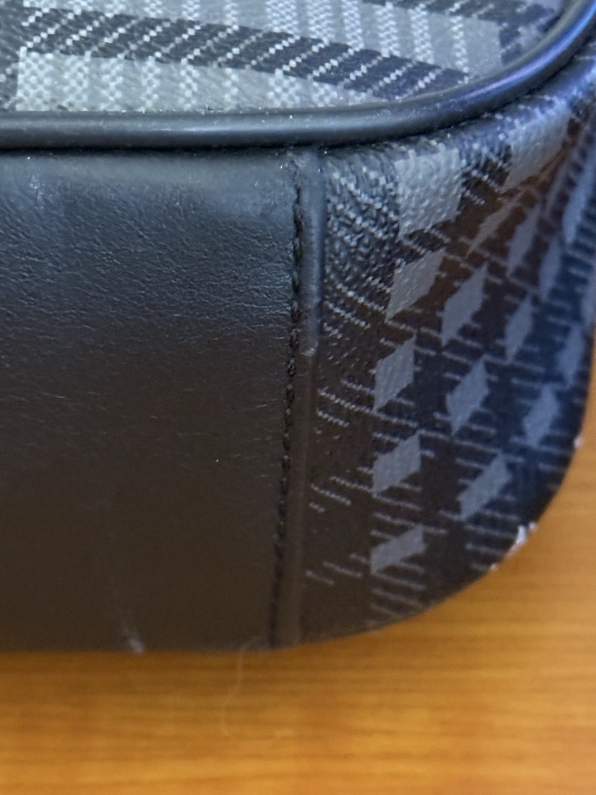 Coach Coated Canvas & Leather Perry Black & Gray Twill Plaid Briefcase