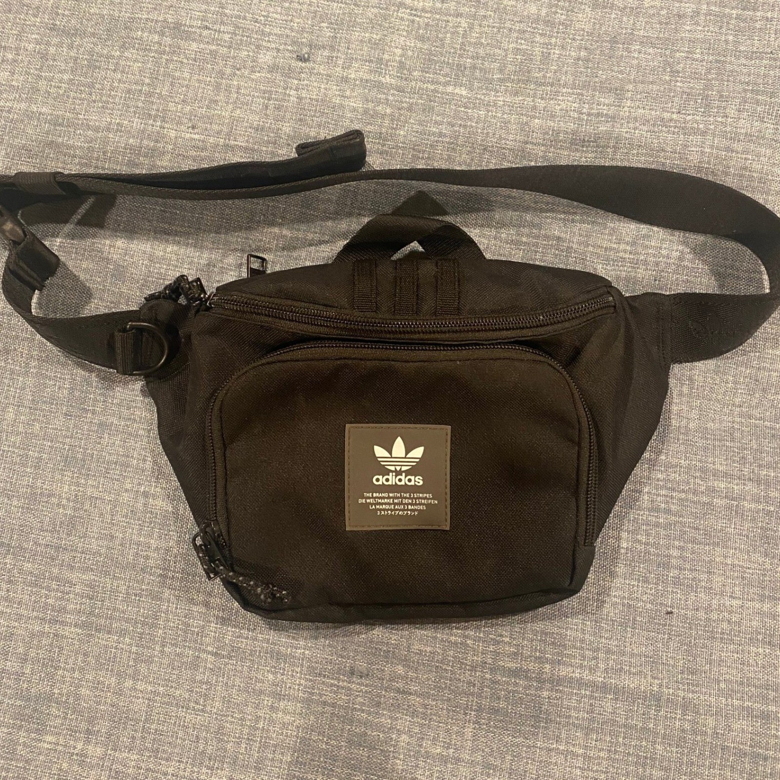 Adidas Originals Waist Bag Fanny Pack Black 3-Stripes Trefoil Logo Crossbody