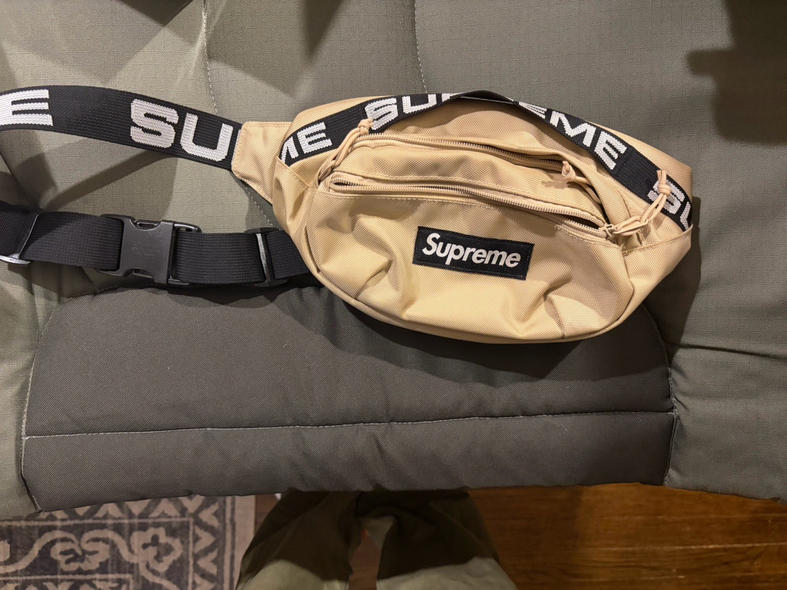 Supreme SS18 Waist Bag Tan – Cordura Nylon Fanny Pack – Used
