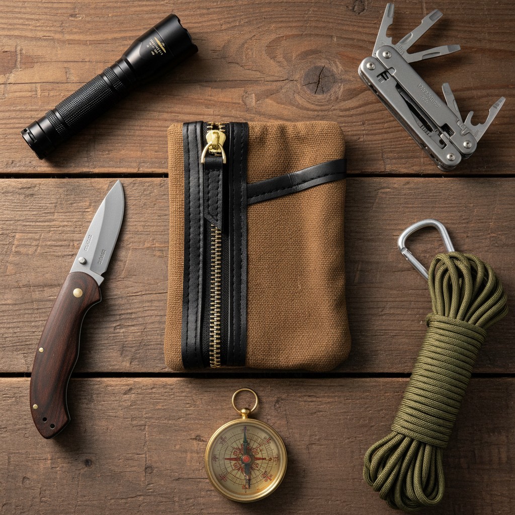 Waxed Canvas EDC Bundle, Notebook 3-Pack, Pen 6-Pack, EDC Pocket Organizer