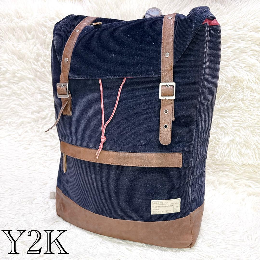 Hex Y2K Corduroy Backpack Bag Pack USA Large Capacity Commuting A4 Japan Used