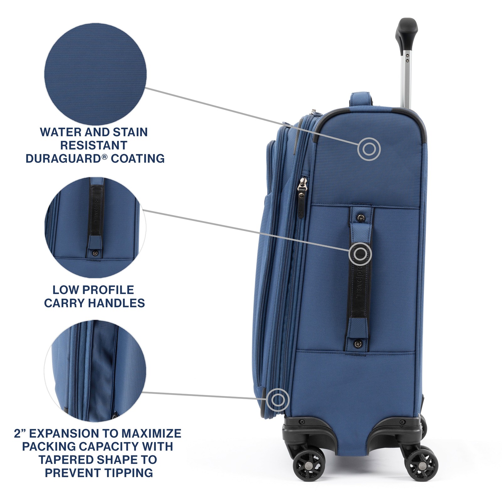 Travelpro Tourlite Softside Expandable Luggage with 4 Spinner Wheels, 21 In U45