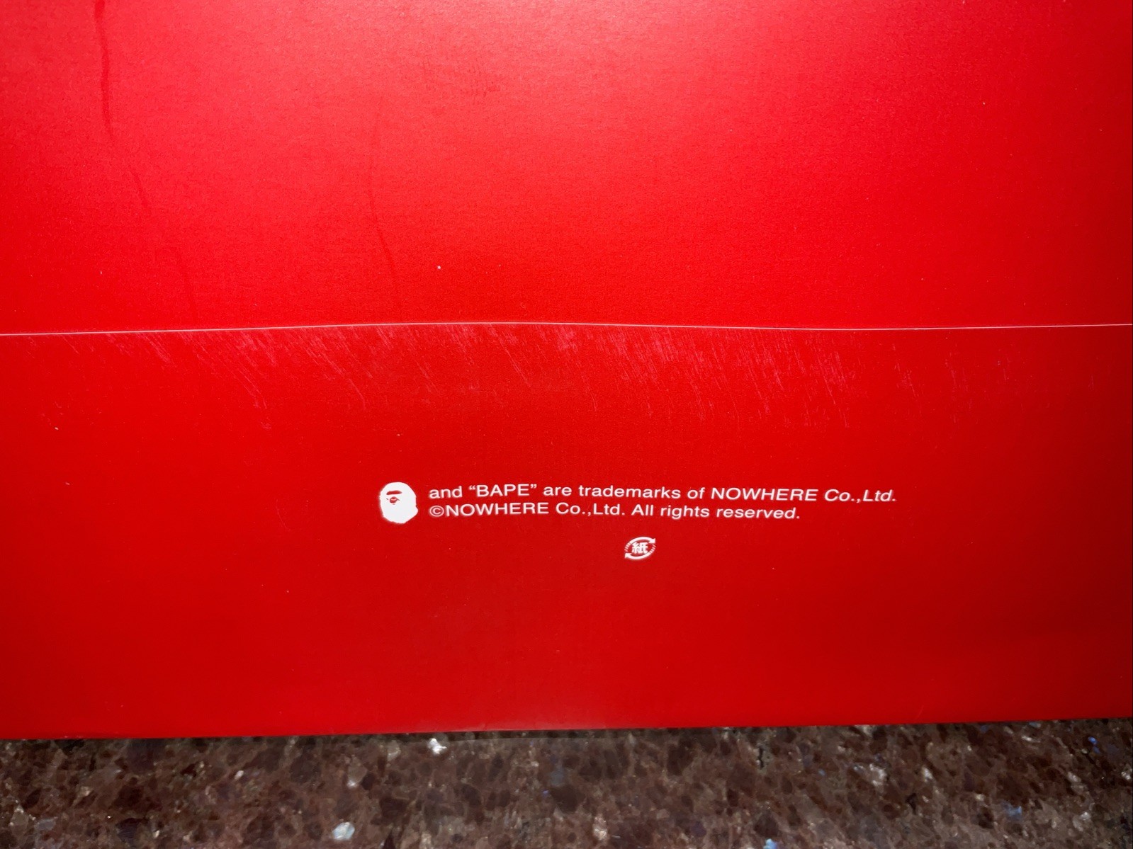 A Bathing Ape Shopping Bag, Red & White, 15.5” x 12.5” x 6.5” Free Shipping