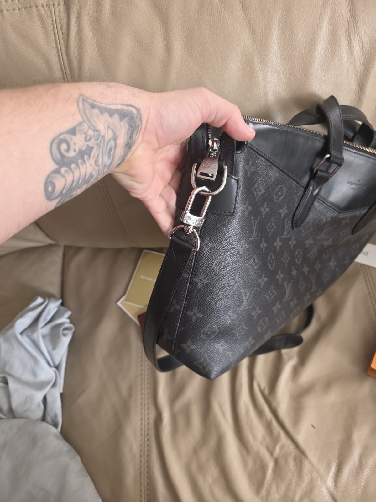 Louis Vuitton Black Monogram Explorer Anton With Detachable Strap & Receipt