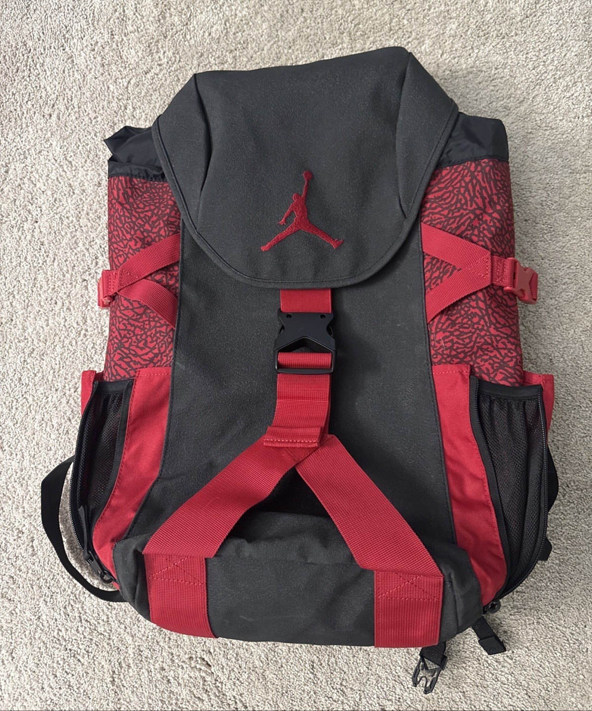 Nike Air Jordan Jumpman Top Loader Carry-all Backpack-Black/Red EUC
