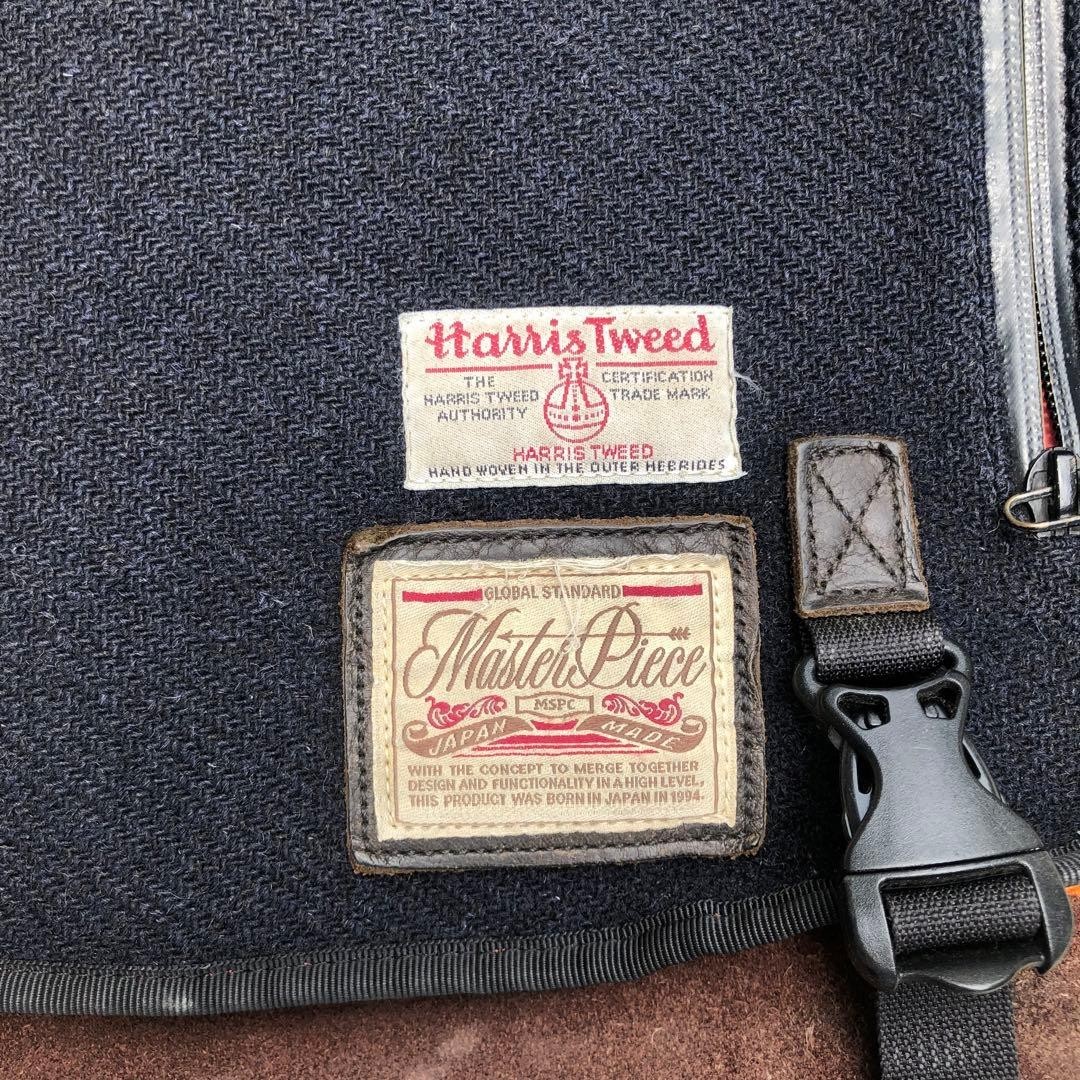 Harris Tweed Master Piece Patchwork Messenger Shoulder Bag Brown Beige Japan