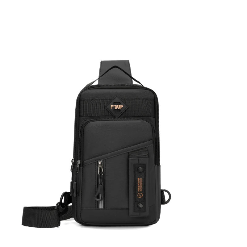Chest Bag Men Oxford Waterproof Wear Resistant Adjustable Strap Multifunctional