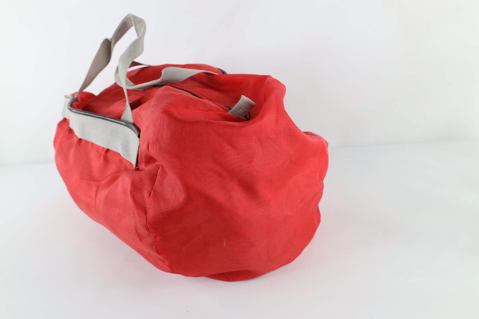 Vintage 90s Reebok Spell Out Big Logo Handled Duffel Bag Gym Bag Carry On Red
