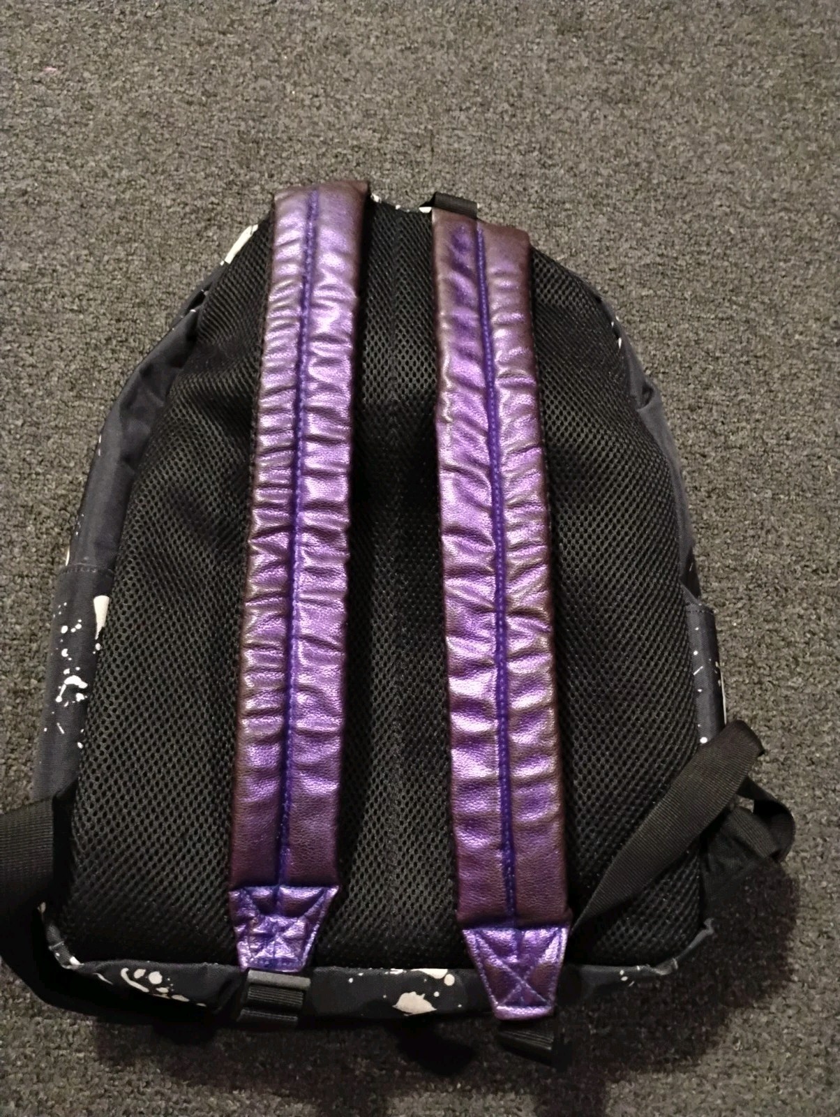 Fall Out Boy Paint Splatter Mania Backpack Black And Purple