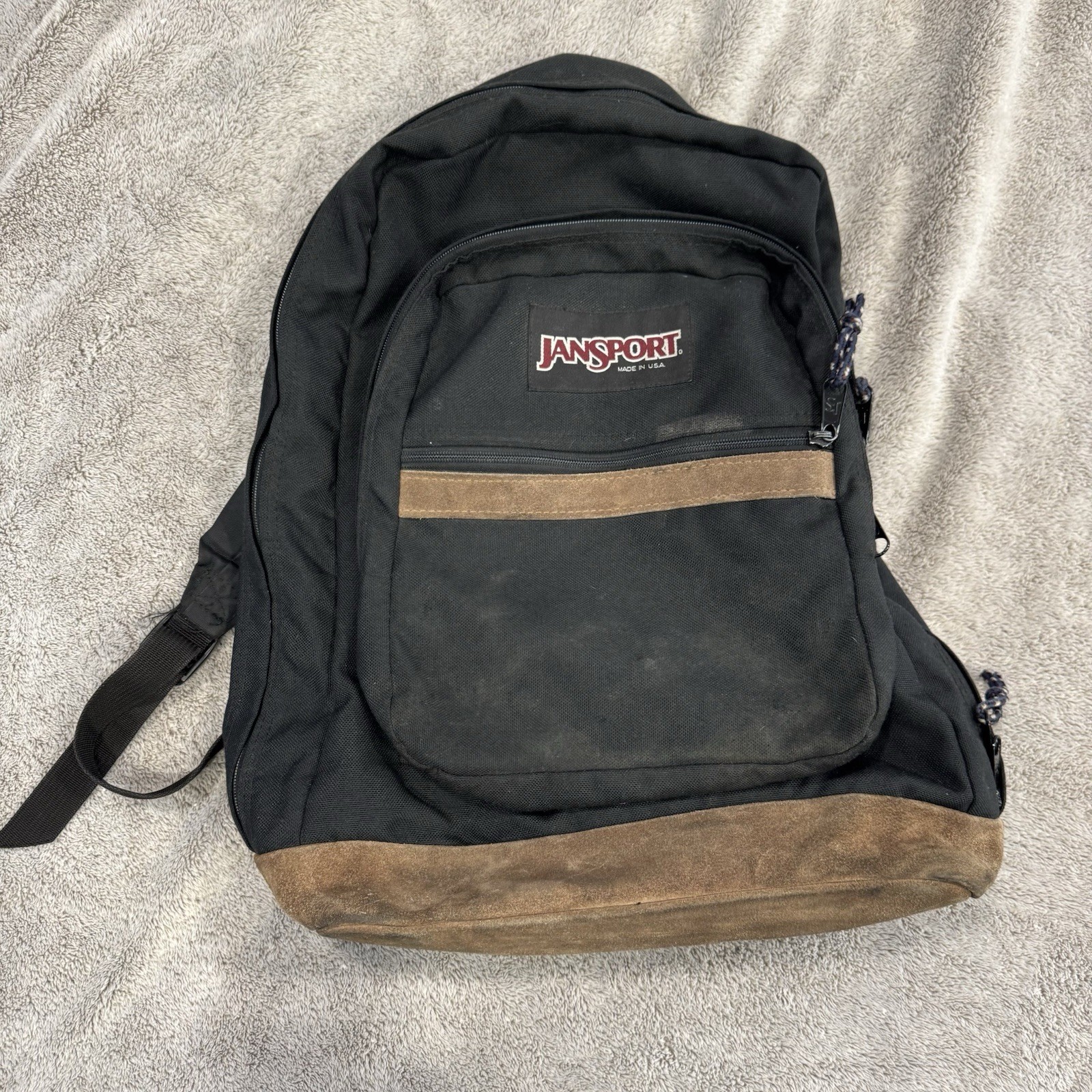 JanSport Right Pack Originals Black Suede Backpack Classic Style Laptop School