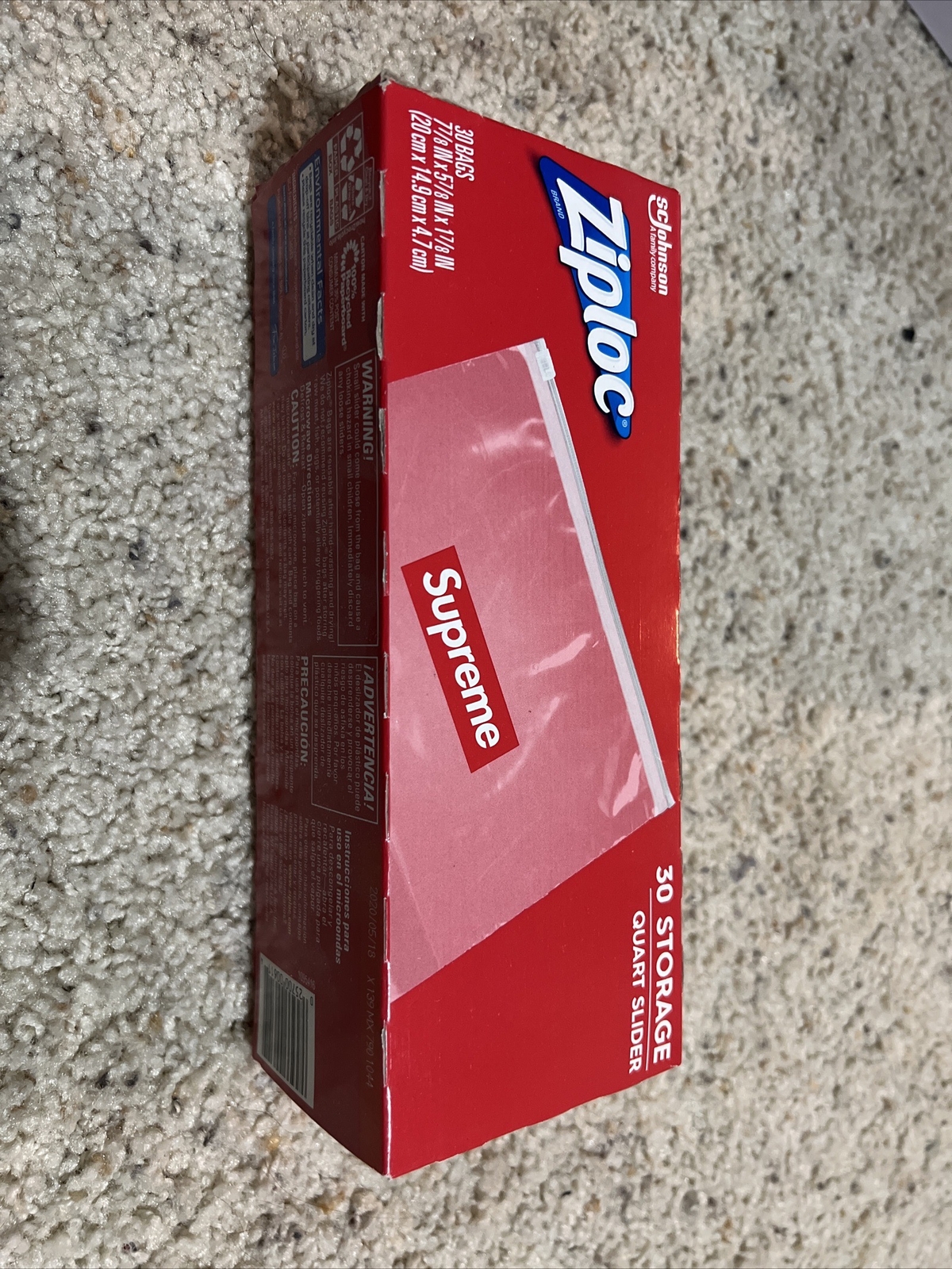 SUPREME ZIPLOC Zip Lock Bags 1 Box of 30 Count