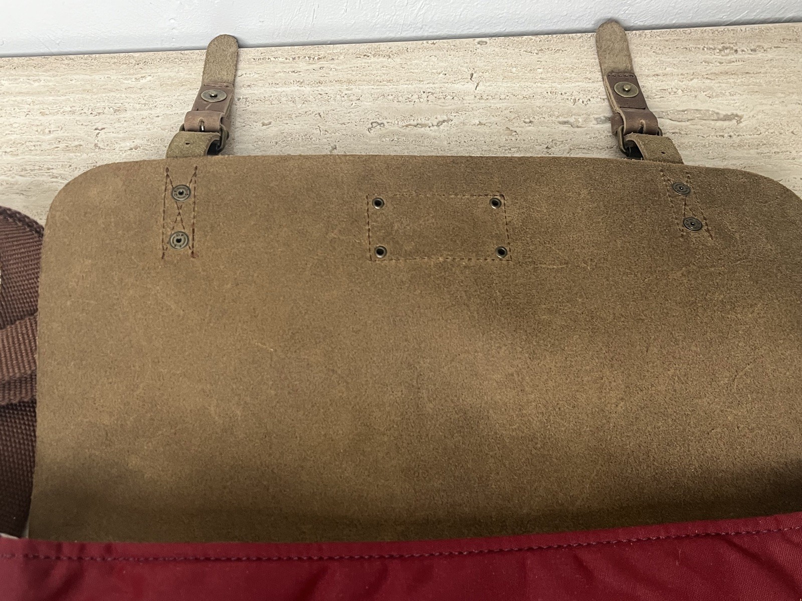Ted Baker Brown Leather Messenger Bag Computer Laptop Satchel Dark Red New NWT