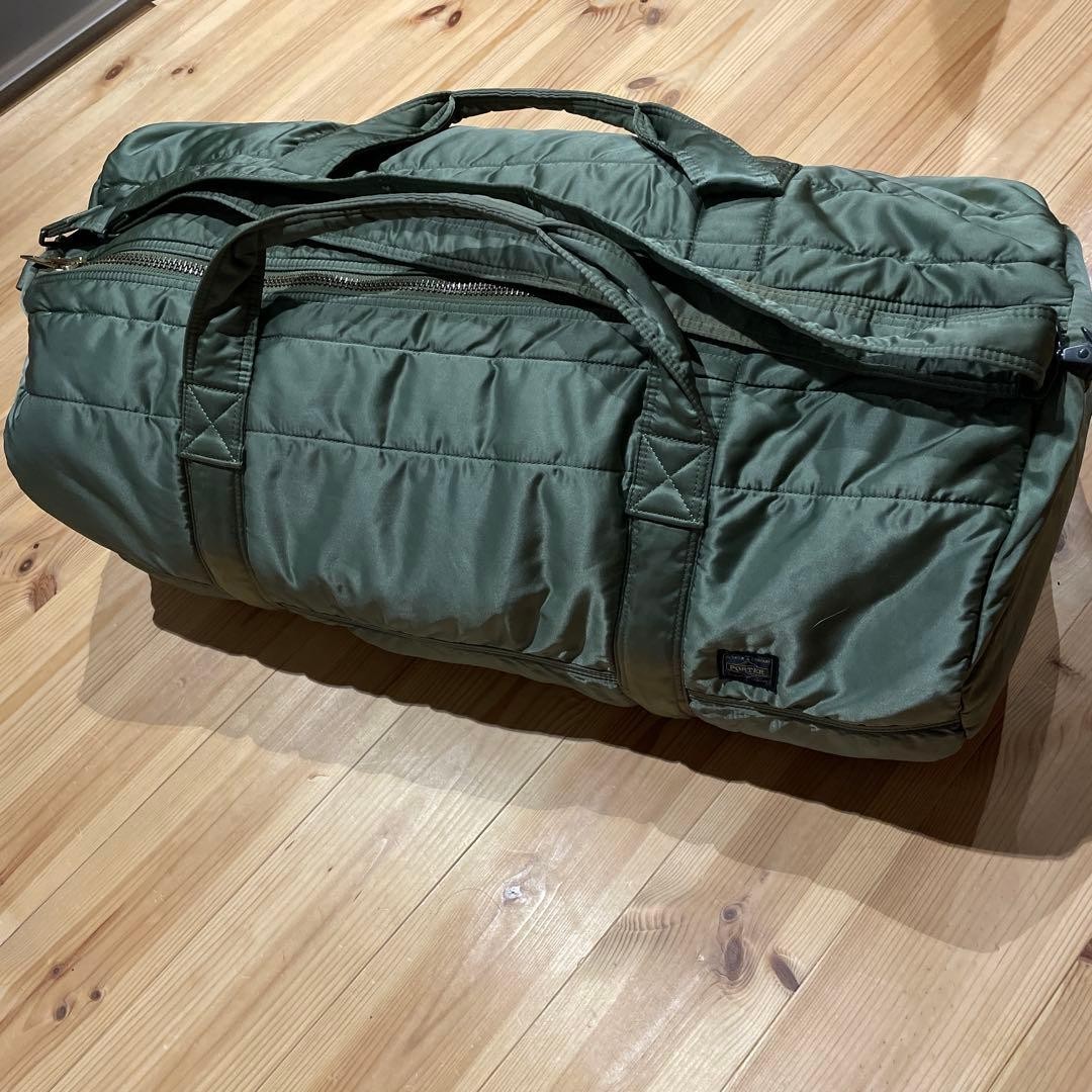 PORTER TANKER Duffle Bag 2Way Boston Bag Khaki Sage Green 65cm Yoshida & Co
