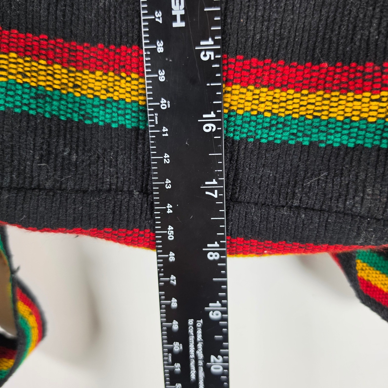 Bob Marley Rasta Striped Woven Backpack Black Red Yellow Green Festival Bag