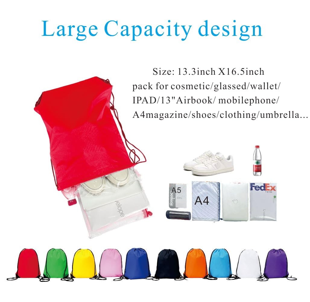 Drawstring Backpack Bulk 20 Packs Draw String Bags for Gym Sports Trip Pedest…