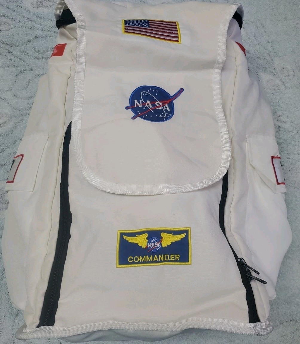 Aeromax Jr. Astronaut Backpack, White, with NASA patches