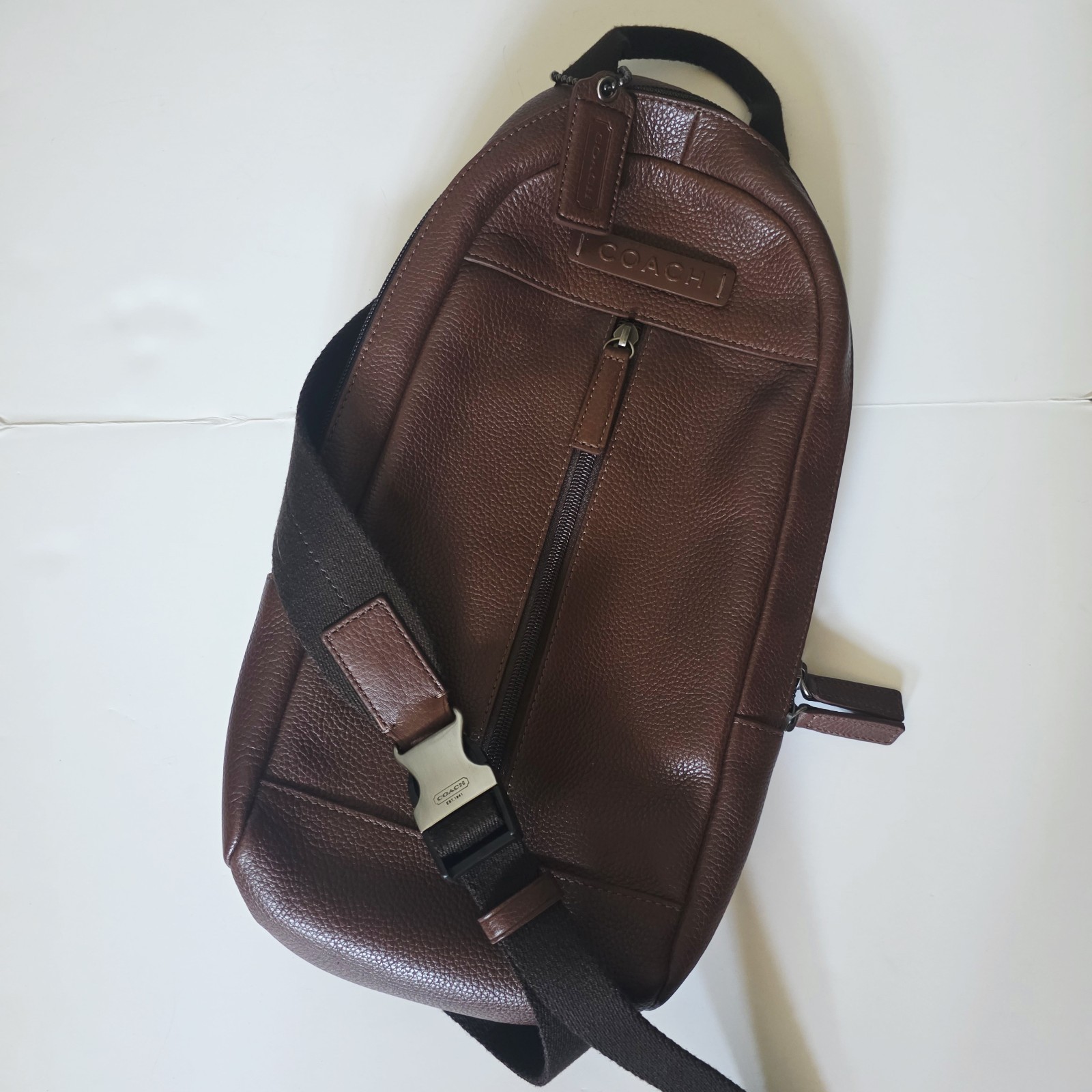 Coach Brown Pebbled Leather Sling Bag G1276-F70691