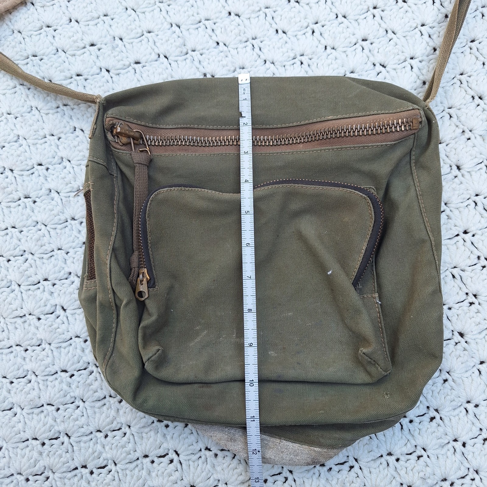 Vtg US Military Olive Drab Canvas Messenger Ammo Shoulder Bag Crossbody Talon
