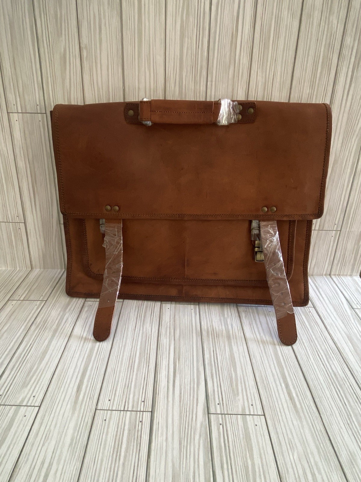 Komal’s Passion Handmade Leather Satchel Laptop Messenger Bag Canvas 18”