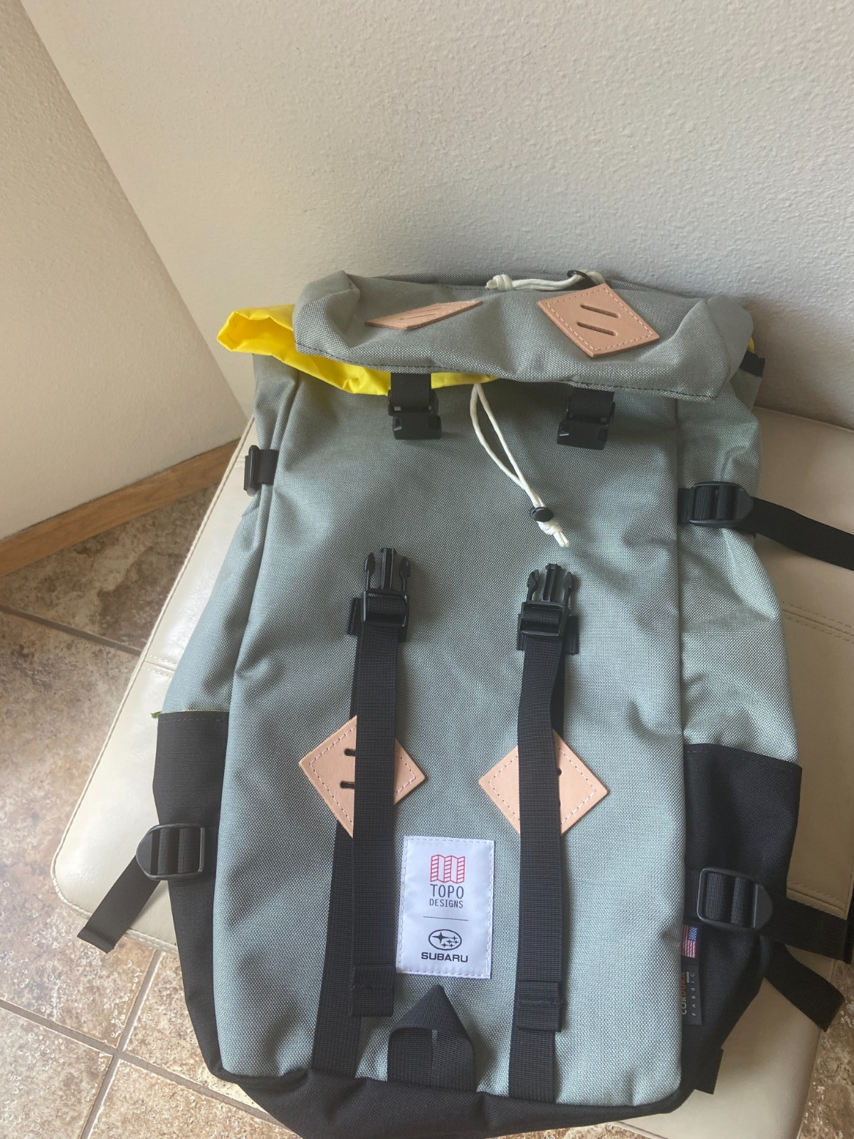 Topo Designs Klettersack 25L Backpack GRAY USA Made Leather Lash Tabs