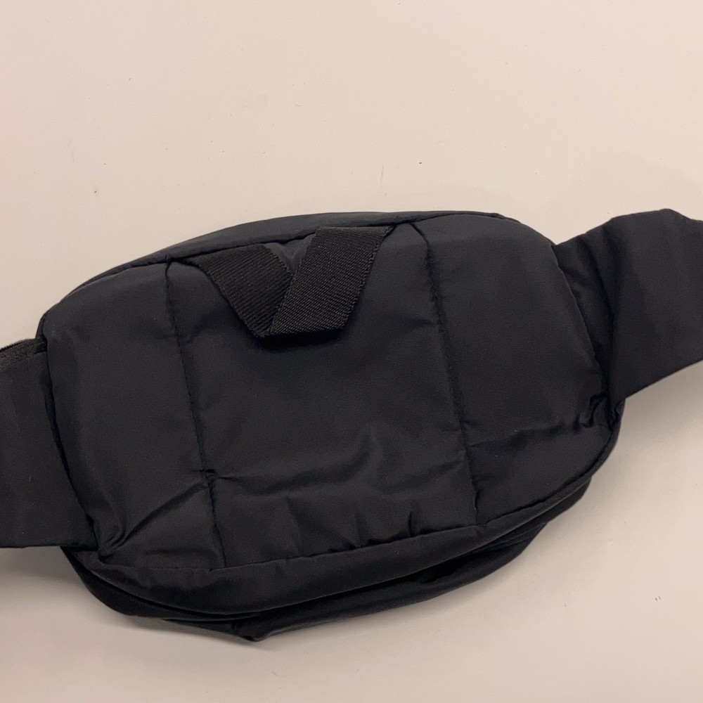 Adidas recycled polyester black padded hip Crossbody small zippered bag