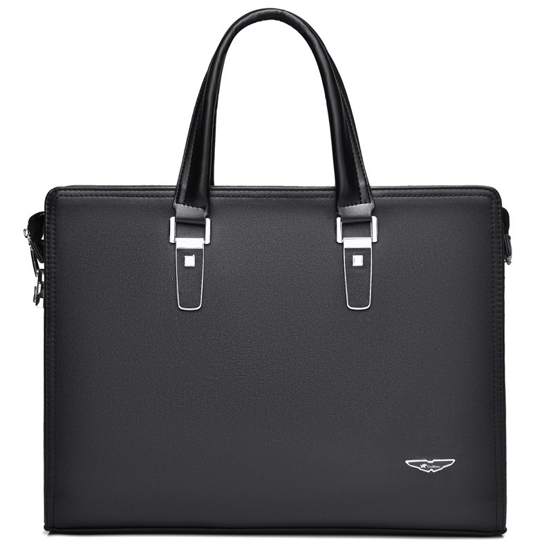 Business Wear-Resistant Leather Hand Briefcase Multi-Pocket Laptop Bag Notebook