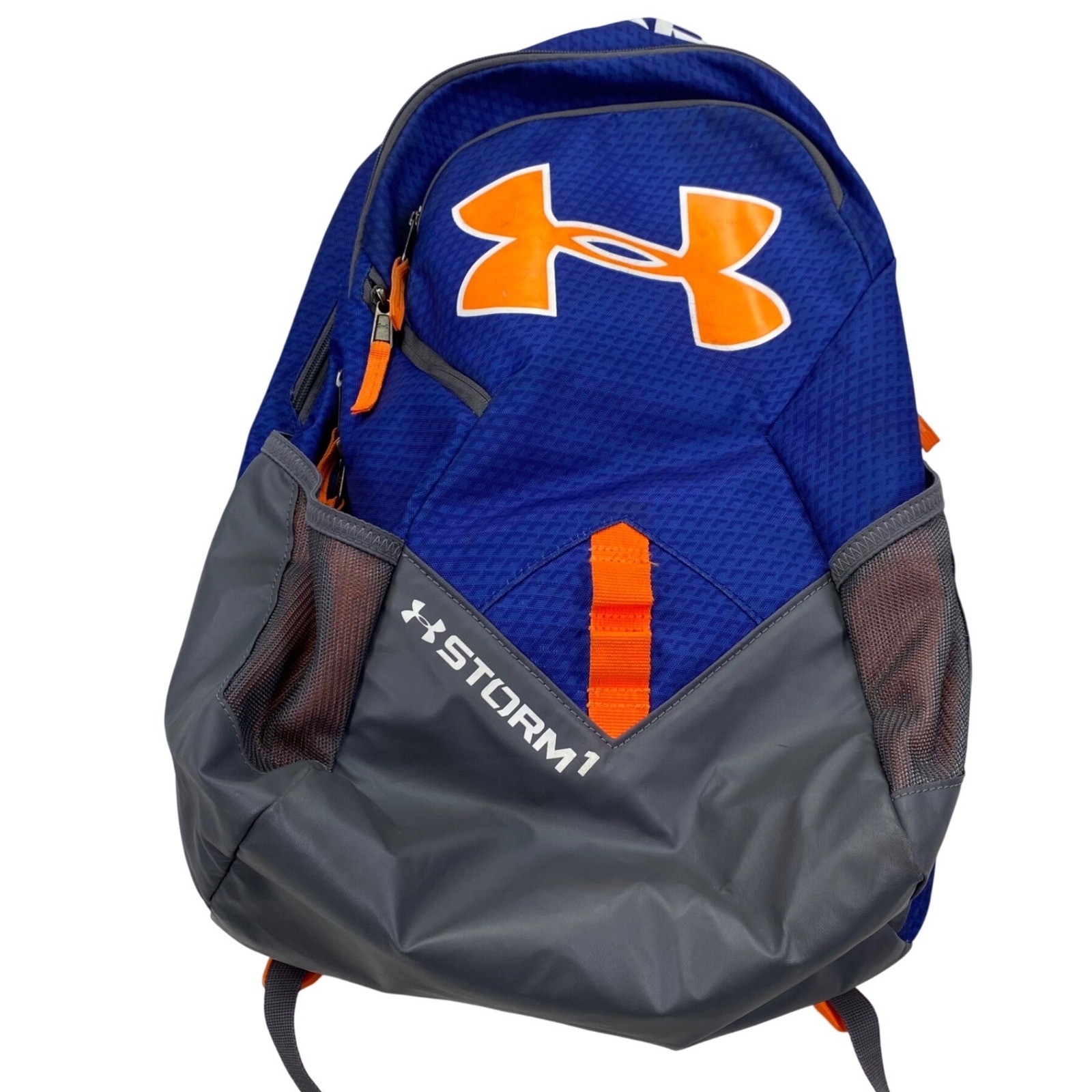 Under Armour Storm 1 Backpack Mens OS Blue Orange Grey HeatGear Laptop Sleeve