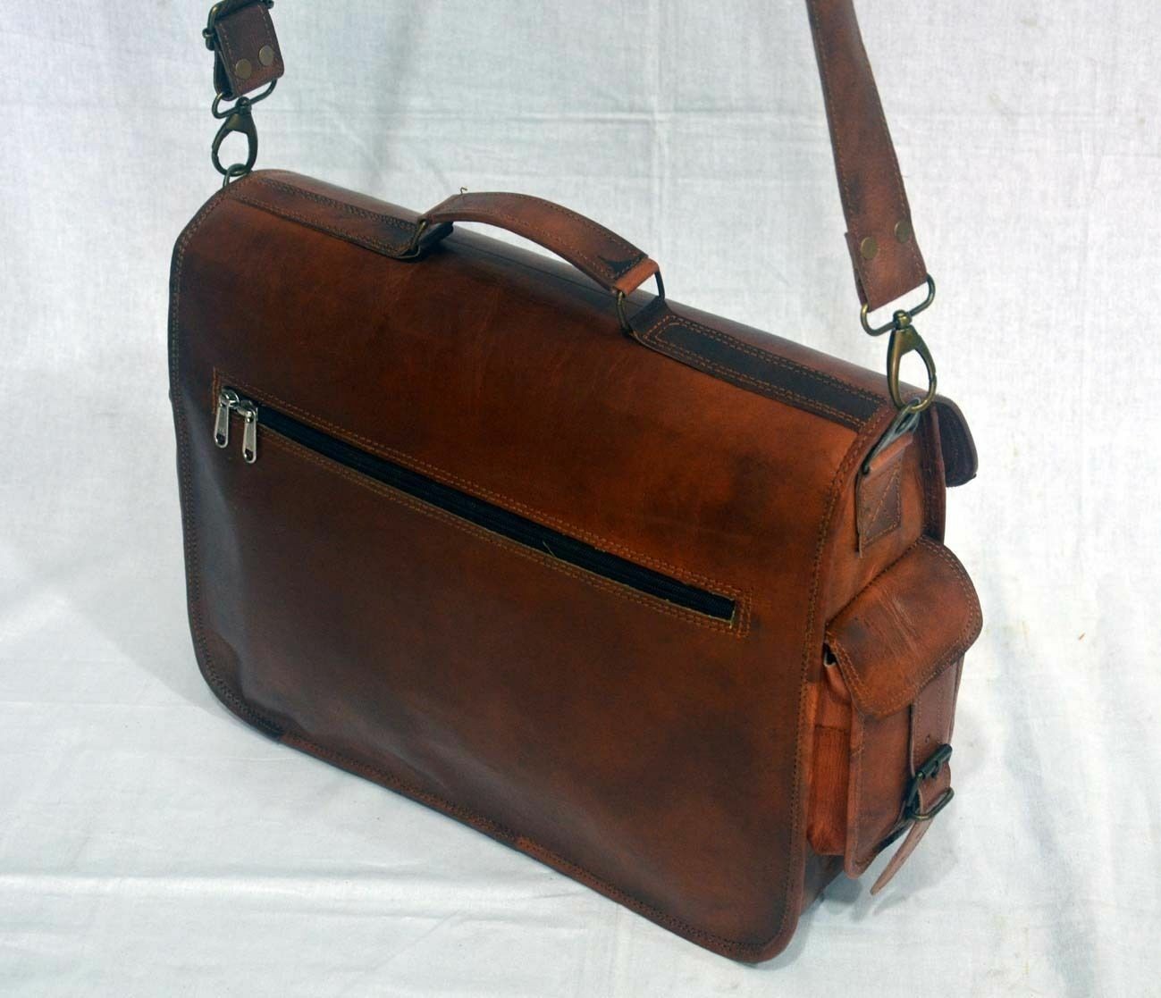 New Leather Messenger Laptop Bag Computer Distressed Brown Satchel Briefcase Men
