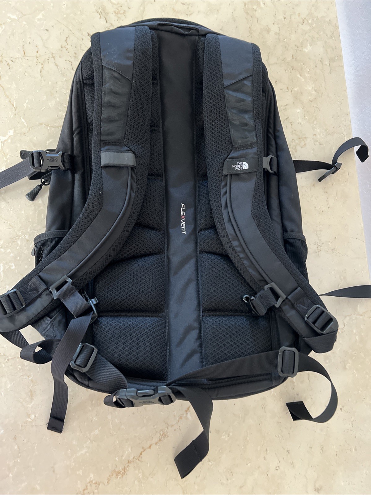 The North Face Fall Line Flexvent Backpack Black W/ Logo Daypack Laptop