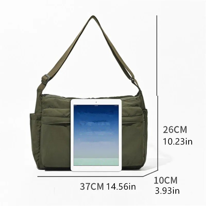 Multi Pocket Messenger Bag Men Women Shoulder Crossbody Travel Style Casual Bag