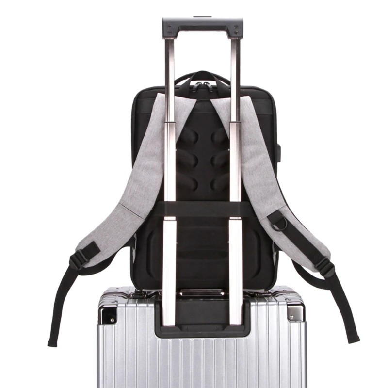 Men’s Hard Shell Backpack Anti-theft Travel Bag USB Charging Computer