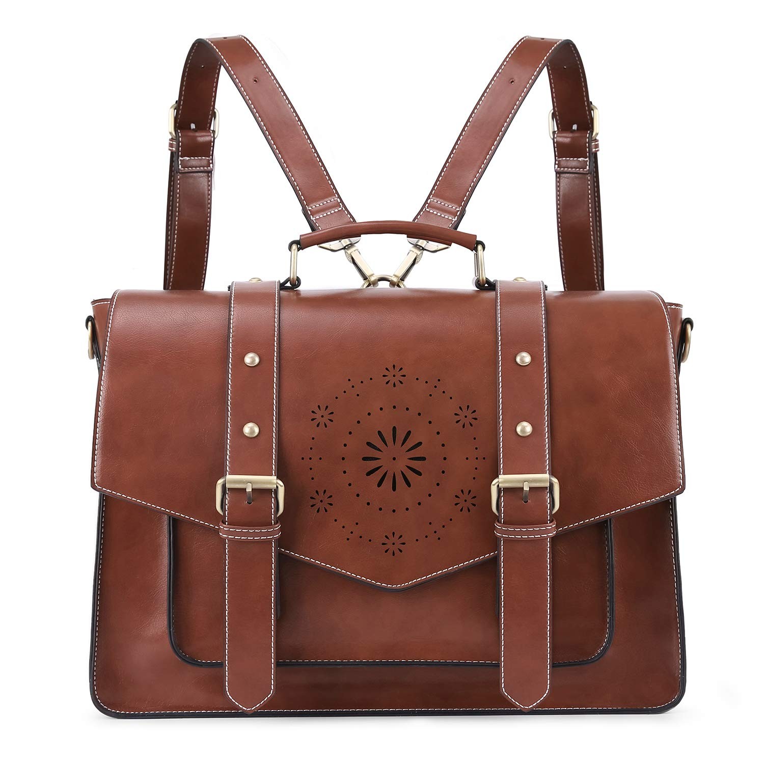 Backpack for Women Briefcase Messenger Laptop Bag Vegan Leather Satchel Work …