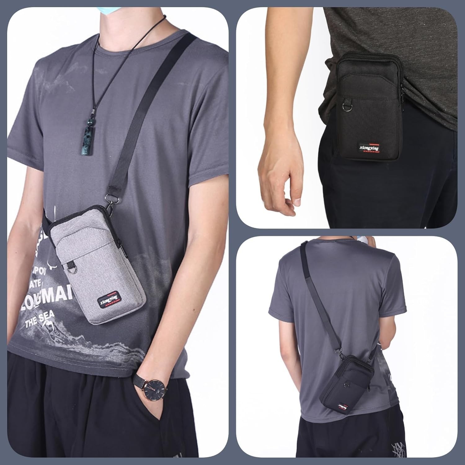 Travel Cell Phone Pouch Belt Pouch, Phone Holster Crossbody Bag with Shoulder St