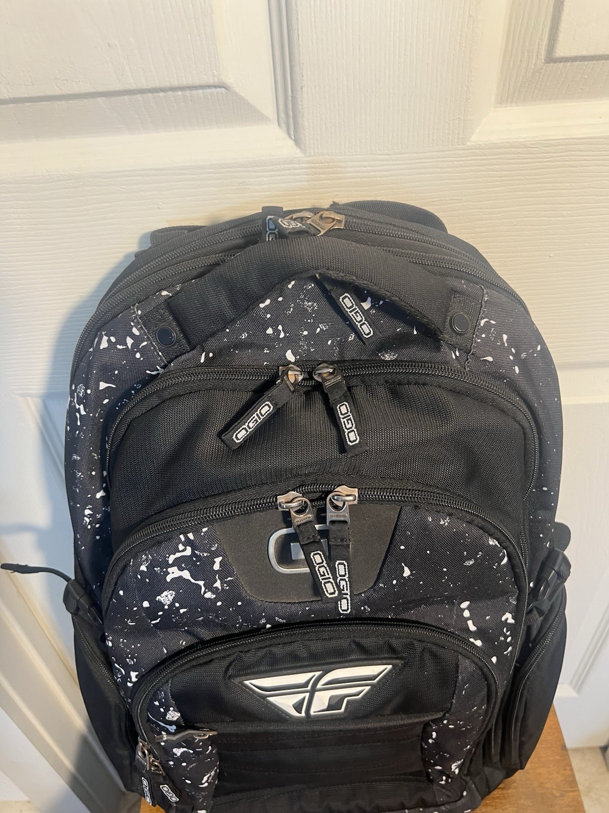Fly Racing Branded Ogio Backpack, Urban Camo Bag, Black White Moto / Laptop Bag
