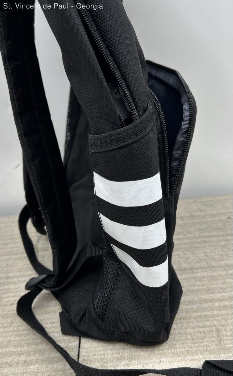 Adidas Classic 3S 4 Backpack Fits 16″ Laptop Jersey Black Bookbag Great Cond.