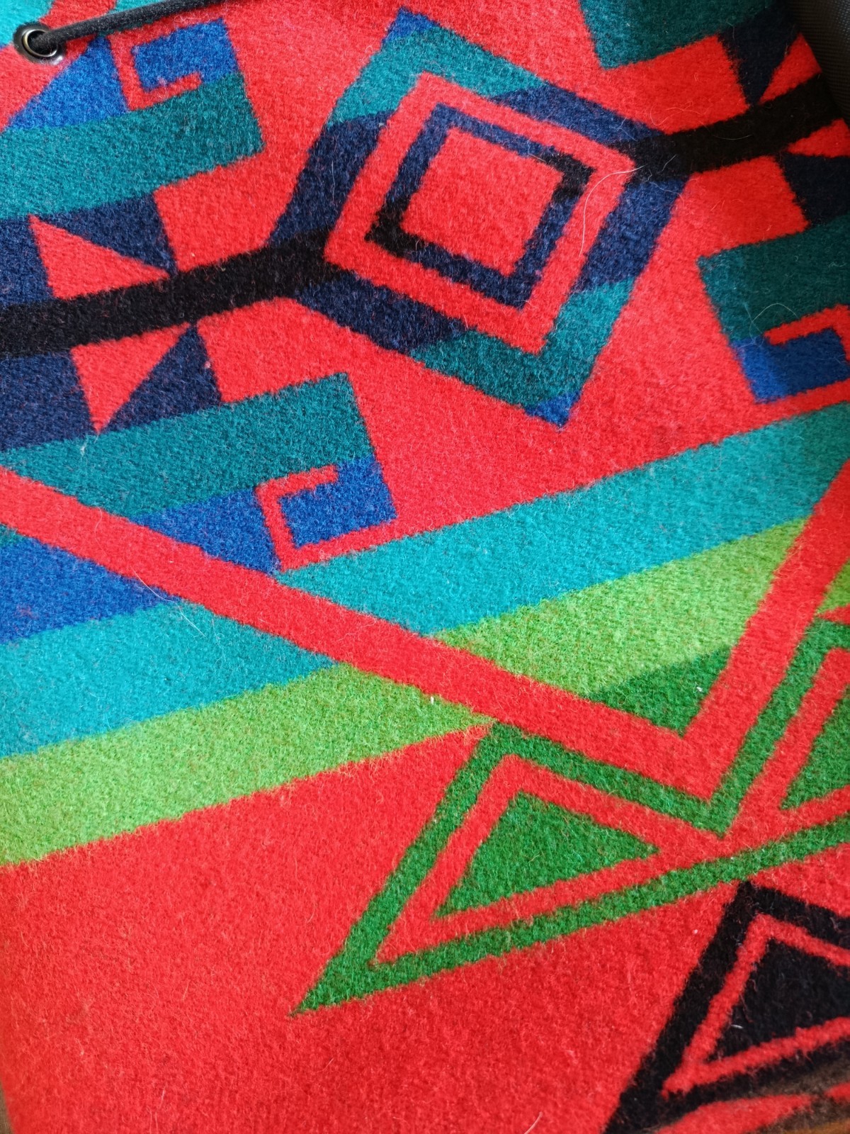 Pendleton Made In Usa Vintage Wool Blanket Aztec Navajo Wool Suede Bucket Bag