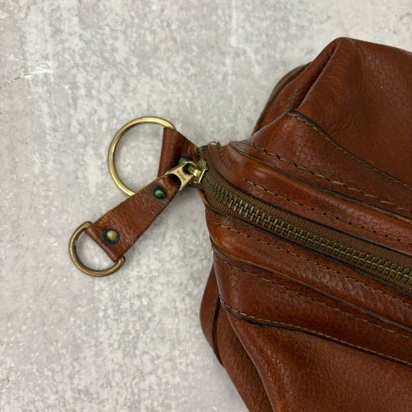 Bosca || Vintage Leather Shave Kit Dopp Kit Toiletry Travel Brown