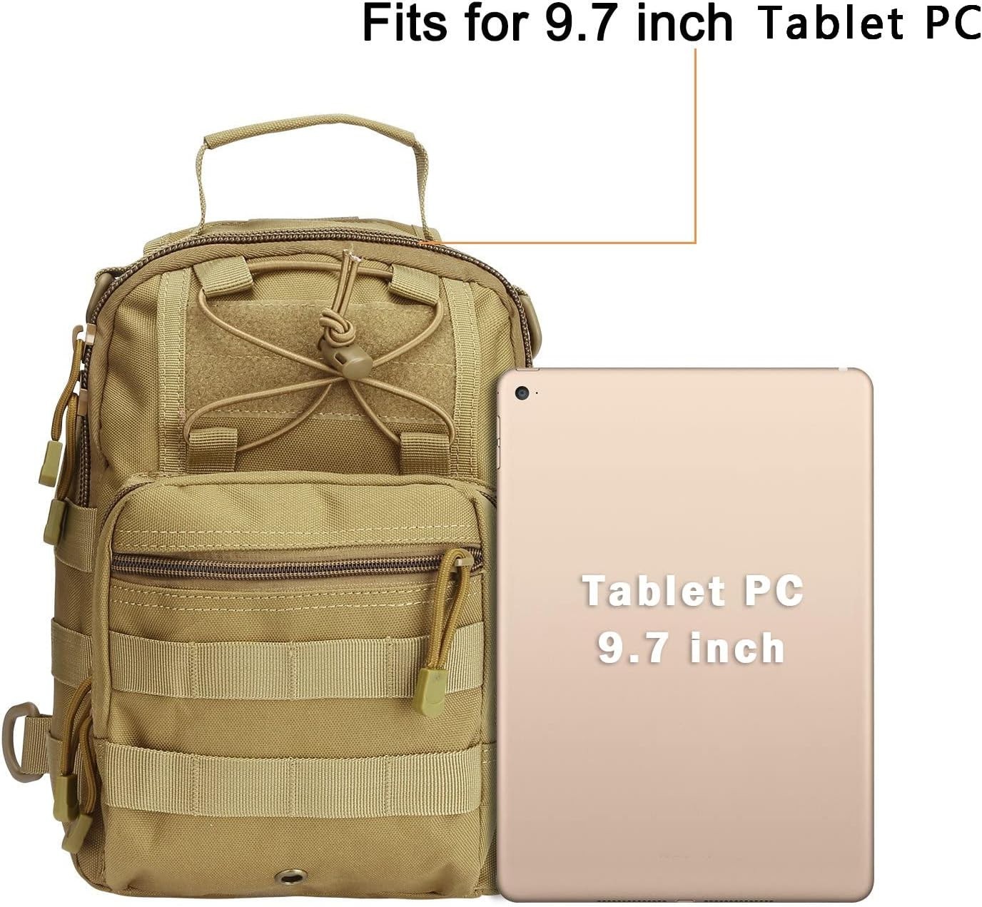 Mens backpack Tactical Sling shoulder bag Molle Travel chest Pack