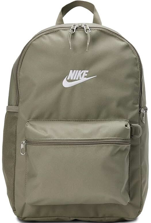 Nike Men’s Green Backpack Solid Zip Closure Outer Pockets Top Handle Travel
