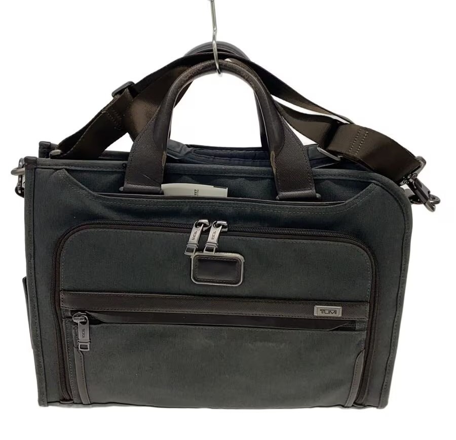 TUMI Alpha Deluxe portfolio 2-Way Briefcase Gray Nylon Men Business bag
