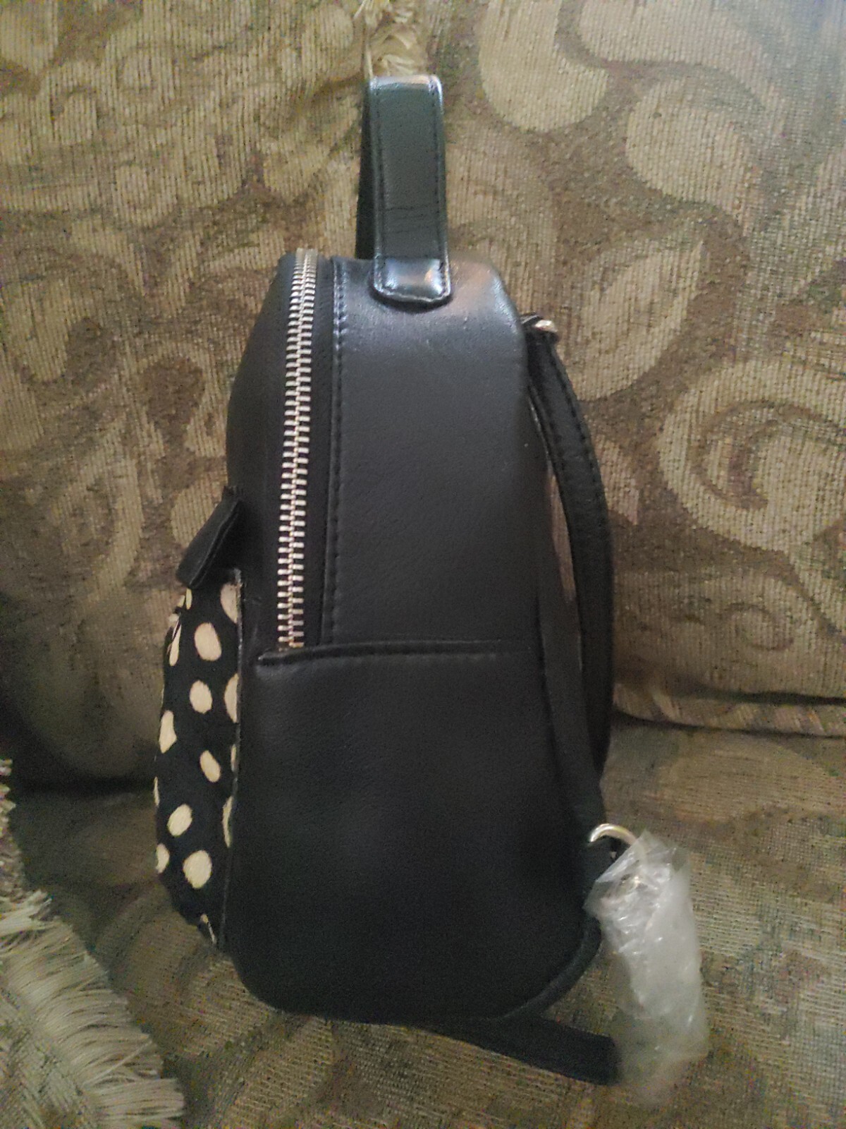 ROCAI Spain Leather Backpack Bag Purse Premium Collection Black and Fur NWT