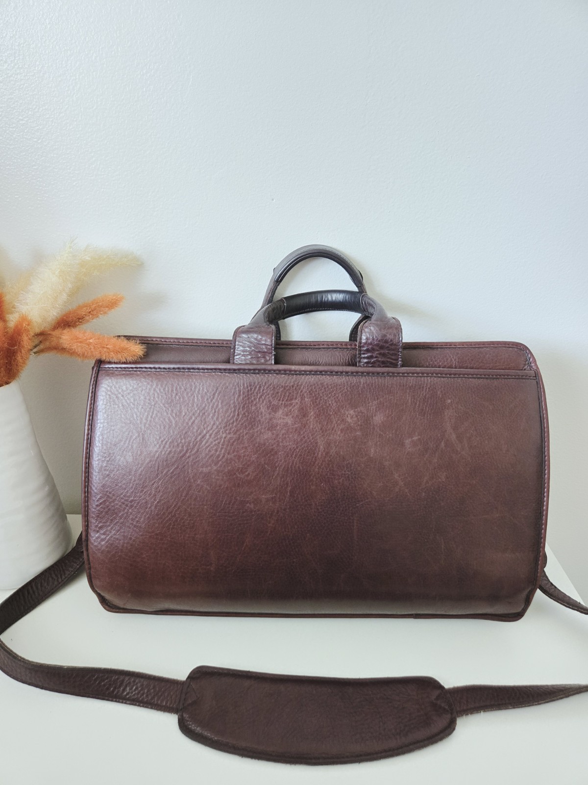 Vintage Jack Georges Messenger Bag Briefcase Leather Burgundy USA